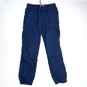 Boden Boys Navy 9Y Cargo Joggers Elastic Waist Drawstrings Snap Button Pockets